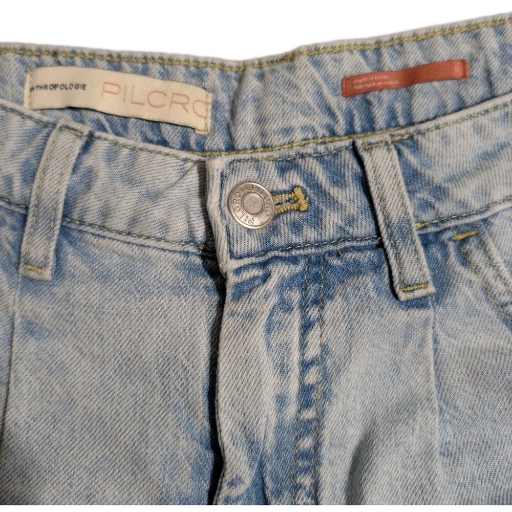 Pilcro Anthropologie The Breaker Womens High Rise Wide Leg Jeans Light Wash 25 - Picture 3 of 10